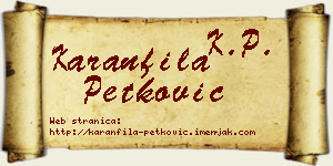 Karanfila Petković vizit kartica